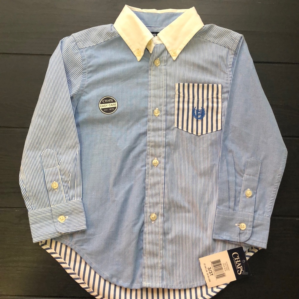 NWT Chaps blue button down shirt